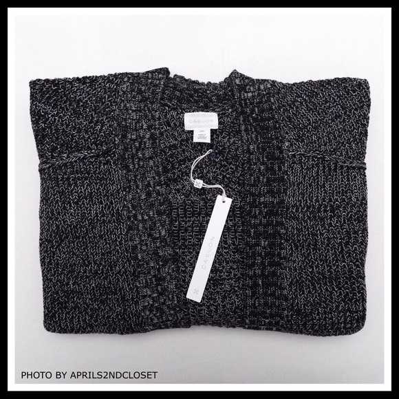 BLACK MARLED KNIT LONG CARDIGAN - Picture 7 of 8